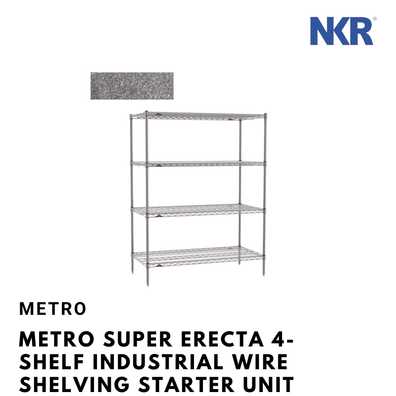 Metro Super Erecta 4-Shelf Industrial Wire Shelving Starter Unit, Metroseal Gray Epoxy NKR MALAYSIA