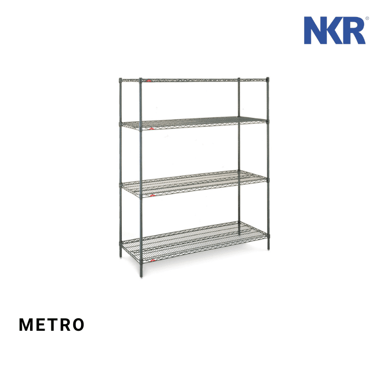 Metro Super Erecta 4-Shelf Industrial Wire Shelving Starter Unit, Metroseal Gray Epoxy MALAYSIA NKR