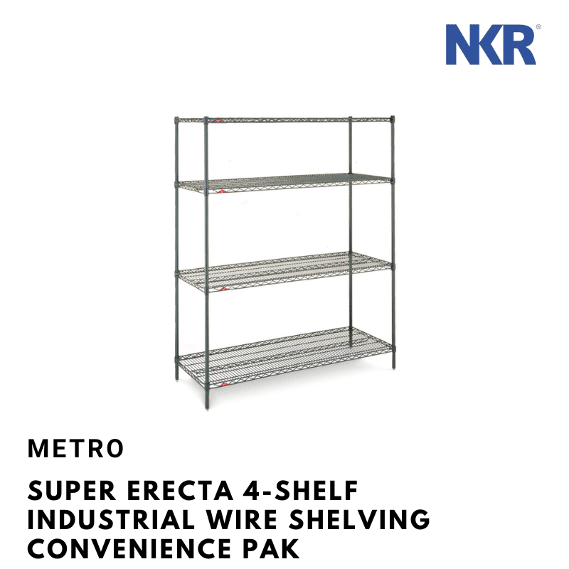 Metro Super Erecta 4-Shelf Industrial Wire Shelving Convenience Pak, Chrome Malaysia NKR